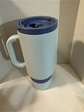 Ello Port Stainless Steel travel Tumbler 40oz blue purple w/handle top carrier